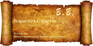 Bugarszki Barna névjegykártya